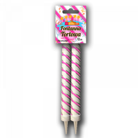 Fontanna tortowa 12cm różowa 2szt F1 12/30/2
